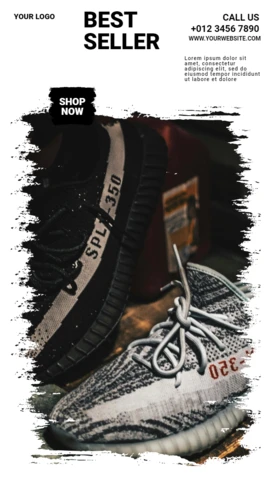 Fashion And Style Sneakers Social Media Story Post Design Template
