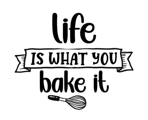 Life Is What You Bake It Kitchen T-Shirt Design Template