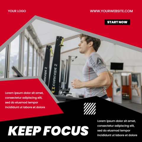 Eye-catching Red Dynamic Ad Instagram Post Design Template
