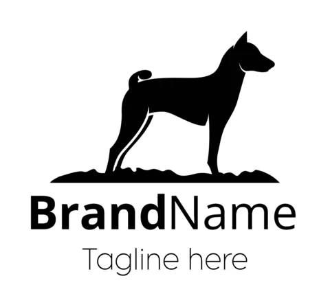 Dog Logo Flat Design Template