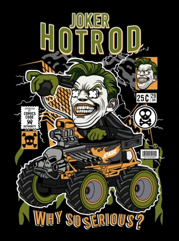 Modèle de couverture de magazine pour le personnage de bande dessinée Hot Rod Joker