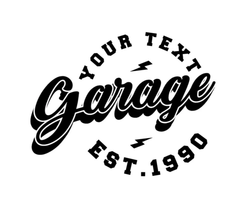 Motorcycle Garage Typography T-Shirt Design Template