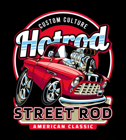 Modèle de conception de t-shirt de voiture classique Street Rod