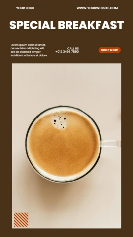 Coffee Shop Promotional Instagram Story Post Design Template