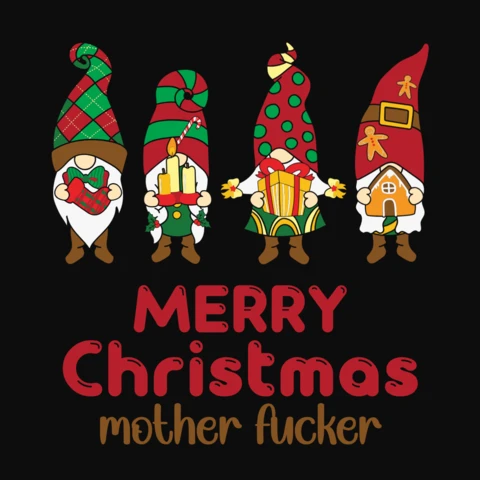 Cute Gnomie Squad Christmas Greeting Card Design