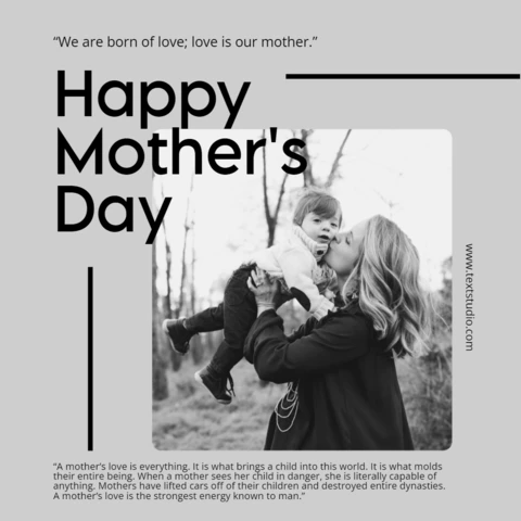 Gray Mother's Day Photo And Quote Instagram Post Template