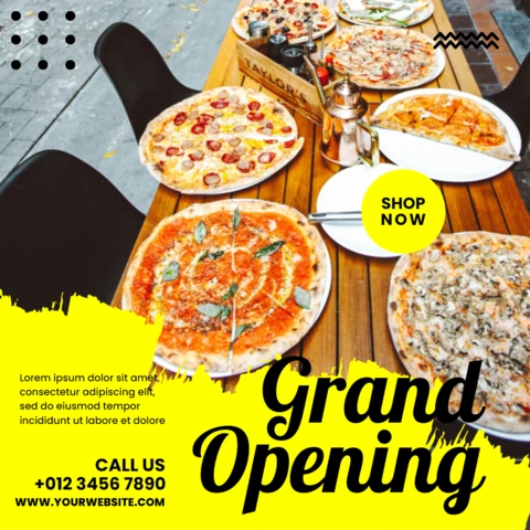 Impactful Yellow Textured Restaurant Instagram Story Post Design Template