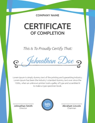 Abstract Modern Professional Corporate Certificate Post Design Template
