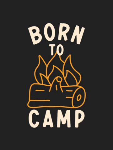 Born To Camp Campfire T-shirt Template Design