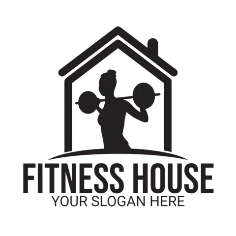 Gym Fitness House Logo Design Template
