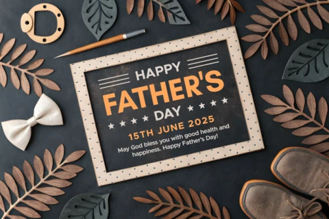Rustic Father's Day Design Template with Editable Greeting and Floral Accents