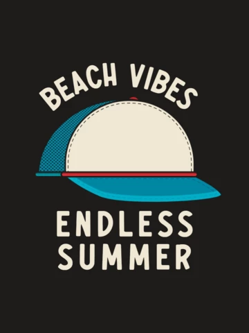 Summer Beach Vibes Cap T-shirt Template Design