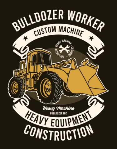 Modelo de design de camiseta de trabalhador de escavadeira
