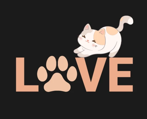 Modelo de design de camiseta com patas de gato