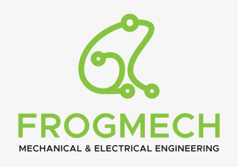 Mechanical And Electrical Frog Logo Design Template