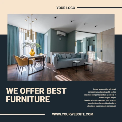 Two-Tone Flat Elegant Marketing Instagram Post Design Template