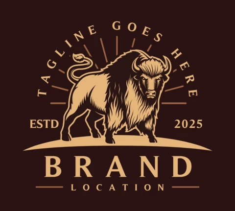 Strong Buffalo Logo Design Template