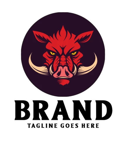 Wildschweinkopf Logo Design Vorlage
