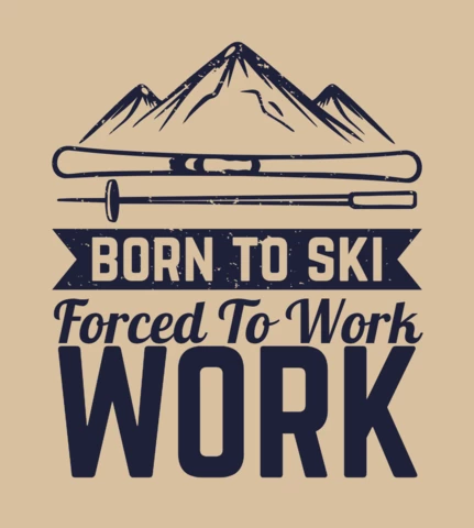 Born to Ski Vintage T-shirt Design Template