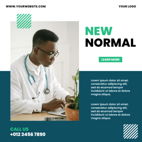 Two-Tone Medical Advertising Social Media Post Design Template