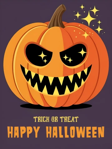Plantilla de diseño de calabaza espeluznante para tarjetas de felicitación de Halloween