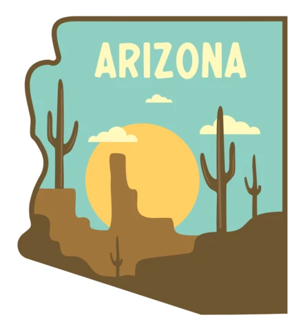 Arizona US State Badge Template Design