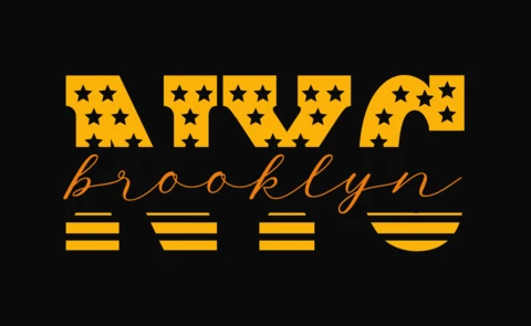 NYC Brooklyn Typography T-Shirt Design Template