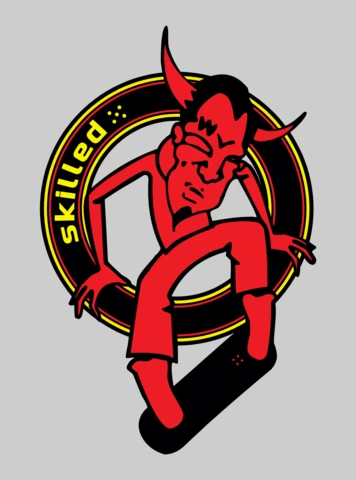 Devil Freestyle Skateboarding T-shirt Design Template