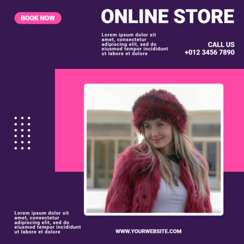 Online Store Fashion Commercial Instagram Post Design Template