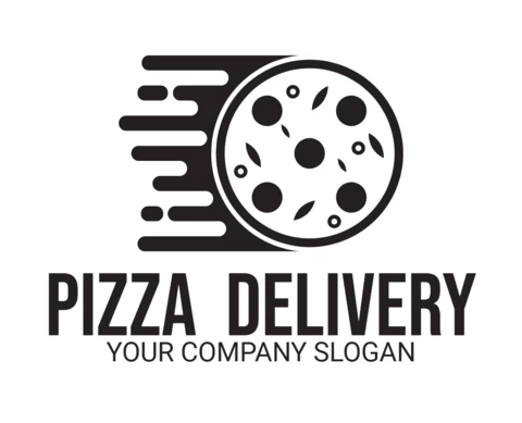 Ristorante pizza a domicilio logo design template