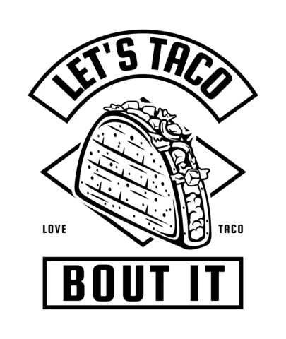 Modello di t-shirt Let's taco bout it