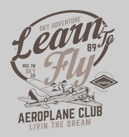 Aeroplane Club Vintage T-shirt Design Template
