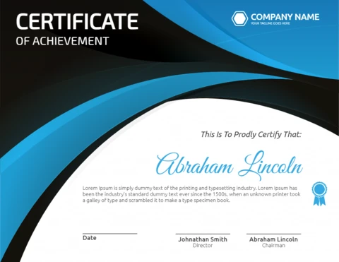 Modern Abstract Corporate Award Certificate Post Design Template
