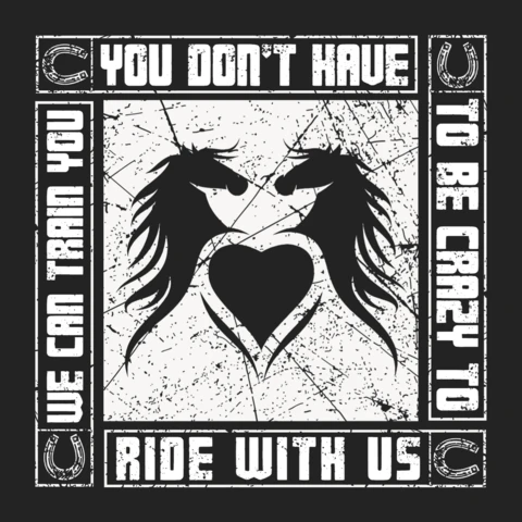 Crazy Horse Riders Club Motivation Horse Racing T-Shirt Design Template