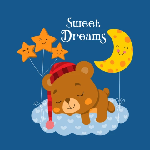 Sweet Dreams Teddy Bear Design Template for Kids' Decor