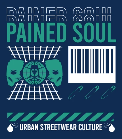 Plantilla de diseño gráfico de cultura urbana streetwear con motivo de alma pintada.