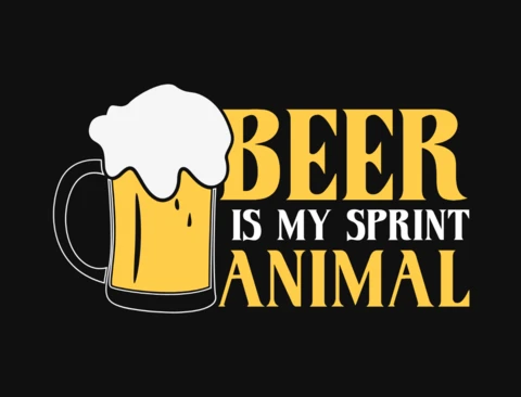 Beer Is My Spirit Animal T-Shirt Design Template