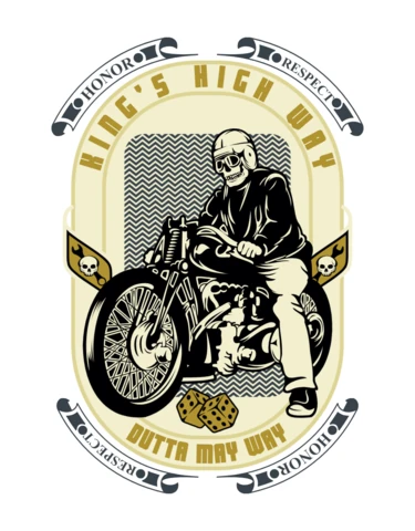 Skeleton Riding Motorbike T-shirt Design Template
