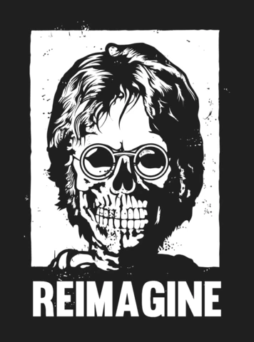 Reimagine Skull John Lennon Parody T-shirt Design