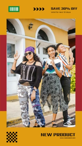 Modelo de design de história de mídia social de venda de moda