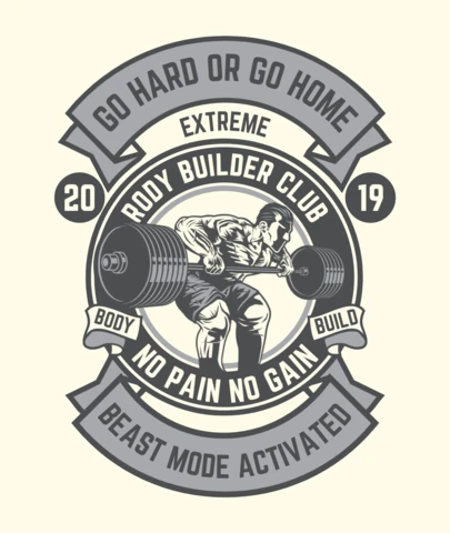 Modèle de t-shirt de gymnastique : "Go hard or go home"