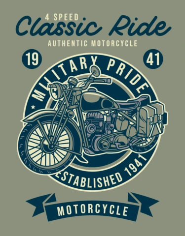 Classic Ride Military Pride T-Shirt Design Template