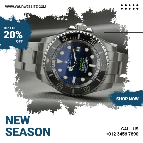 New Season Luxury Watch Social Media Post Design Template