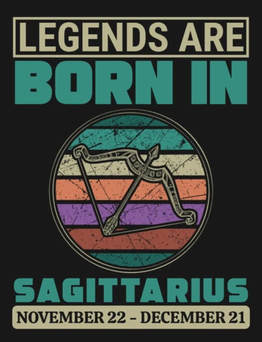 Legend Are Born In Sagittarius Zodiac Sign T-Shirt Design Template