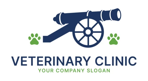 Modelo de design de logotipo colorido de clínica veterinária