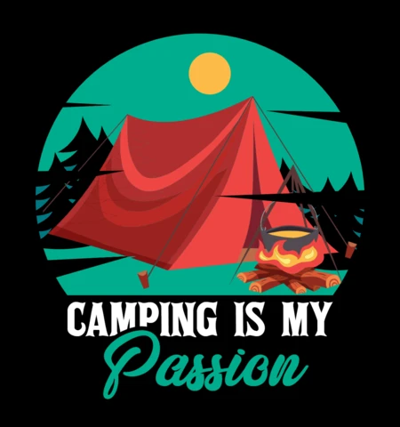 Le camping est ma passion - modèle de t-shirt