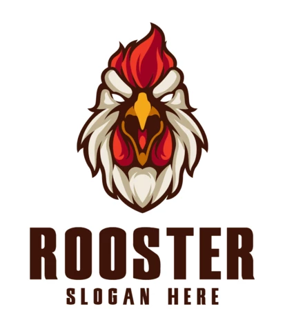 Modèle de conception de logo de coq