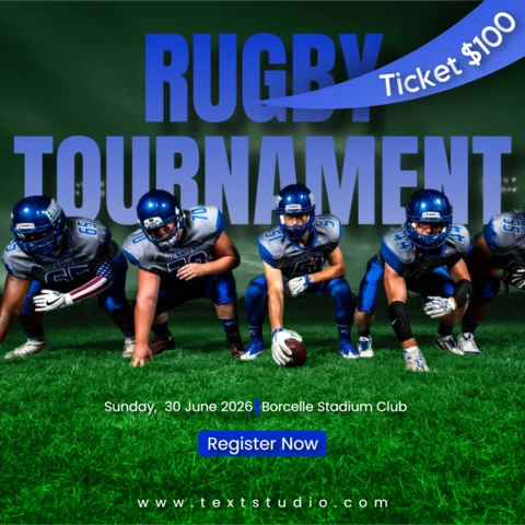 Modern Rugby Tournament Instagram Post Design