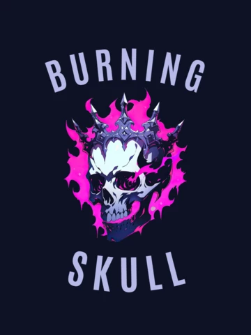 Burning Skull Mascot T-shirt Design