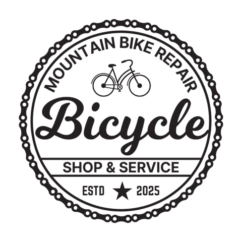 Mountain Bicycle Repair Shop Logo Design Template